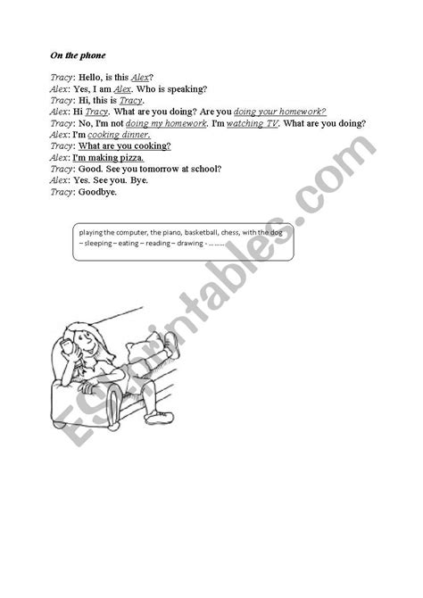 Dialogue With Present Continuous Esl Worksheet By Marimalen