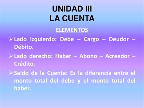 Ppt Unidad Iii La Cuenta Powerpoint Presentation Free Download Id