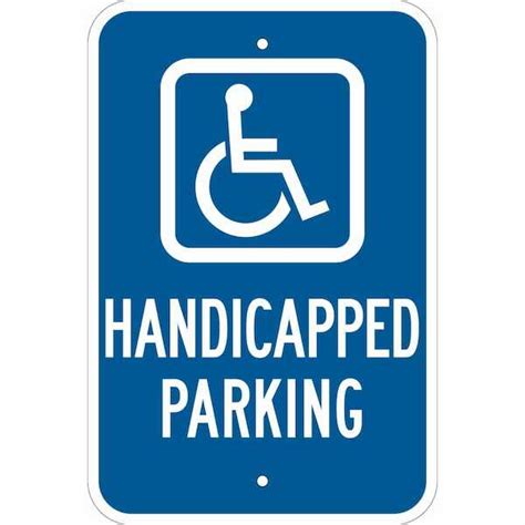 Hardware Specialty Brady Handicapped Parking Sign 18 H X 12 W