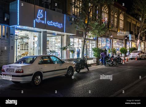 One Of Many Lighting Shop On Lalehzar Street In Tehran City Capital Of