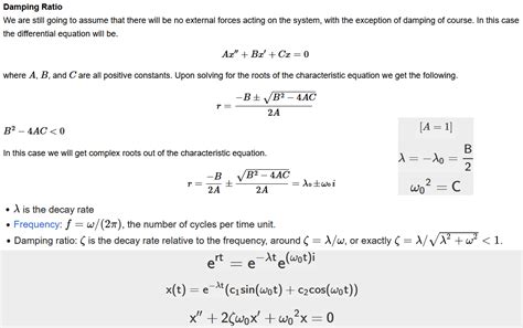 Control Theory How Is The Damping Equation Obtained Mathematics