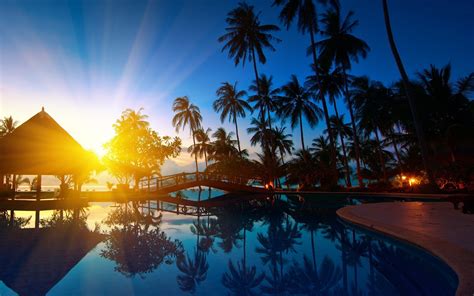 Thailand, Saver, Resort, Sunrise, HD, New, Desktop ... Wallpaper nature nature landscape creative graphics monitor lake digital dreamy fantasy japan 3d abstract.