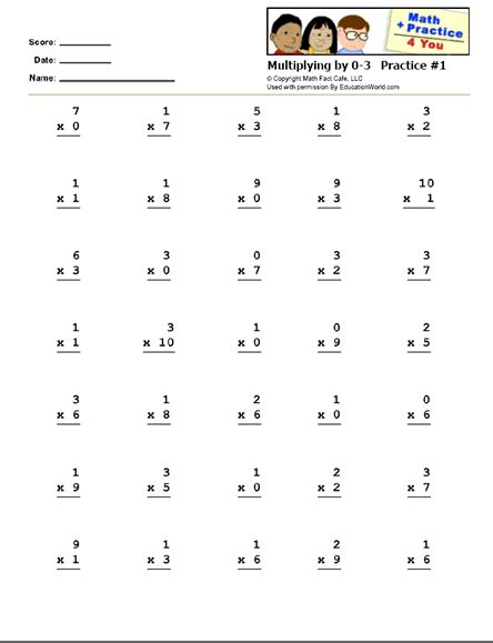 0 And 1 Multiplication Worksheets