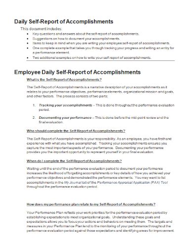 Accomplishment Report Sample Examples In Word Pdf Report Images