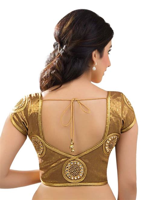 buy gold brocade readymade blouse online