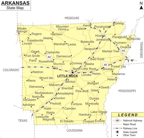 Arkansas State Map With Cities City Subway Map