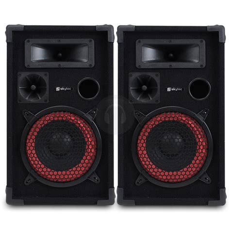 Pair Mega Bass Skytec 8 Speakers Dj Home Audio Hi Fi Pa Disco Party 500w