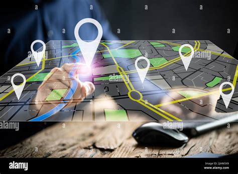 Gps Location Map Search Online On Computer Stock Photo Alamy