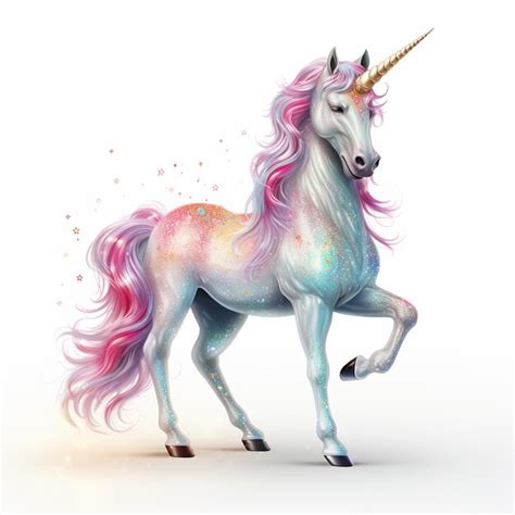 Premium Ai Image Unicorn With A Pink Mane And A Colorful Mane On A