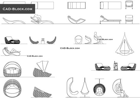 Cad Blocks Of Comfortable Outdoor Design Furniture In Autocad