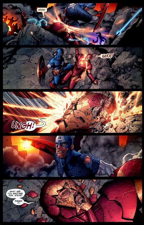 Cap Vs Ironman In Civil War Steve Mcniven Civil War Comic Captain