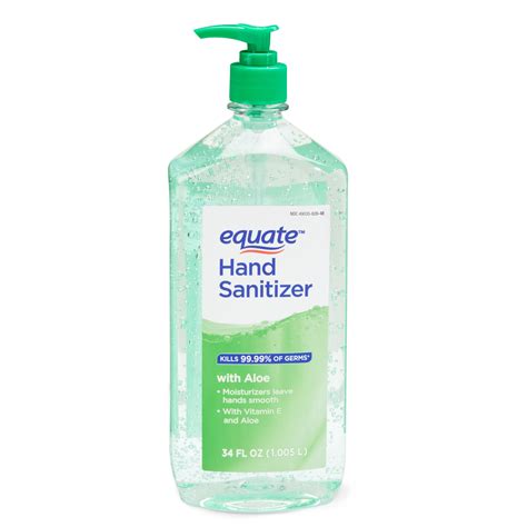 Hand sanitizers are usually made from ethyl alcohol for its antiseptic properties. Equate Hand Sanitizer with Aloe, 34 fl oz - Walmart.com ...