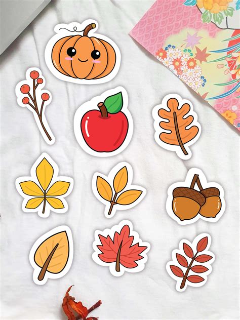 Autumn Sticker Pack Diecut Stickers Fall Stickers Etsy