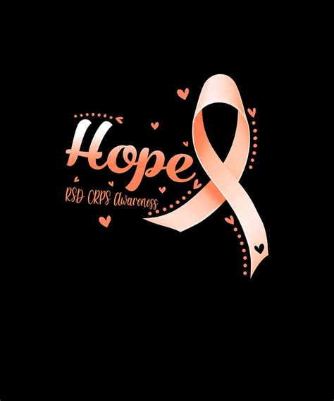 Hope Rsd Crps Awareness Month Orange Ribbon Support Team Drawing By