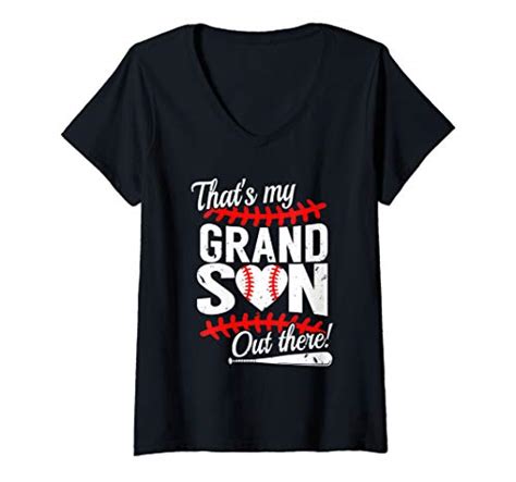 Baseball Grandma Grandpa T Designs Womens Thats My Grandson Out