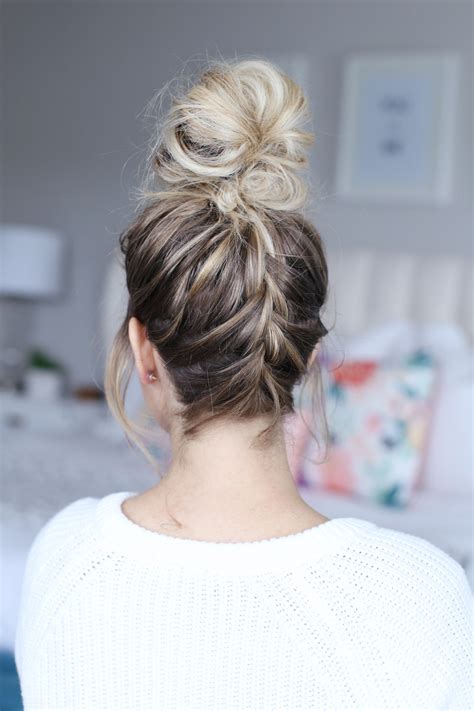 What causes knots in your hair? How to French Braid into a Top Knot - Twist Me Pretty