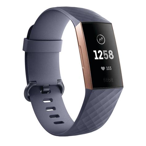 Fitbit Smart Watch Charge 3 Hr Gps Rose Gold Gray Back Market