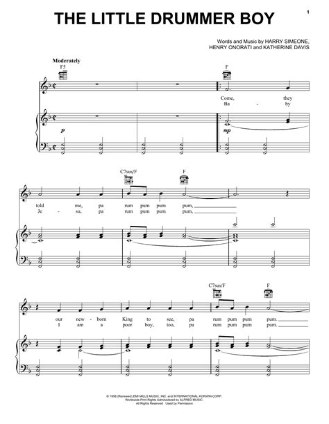 The little drummer boy is one of my favorite christmas melodies, and it sounds great on a 12 hole ocarina too. The Little Drummer Boy | Sheet Music Direct