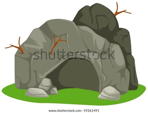 Illustration Isolated Cartoon Cave On White Stock Vector Royalty Free