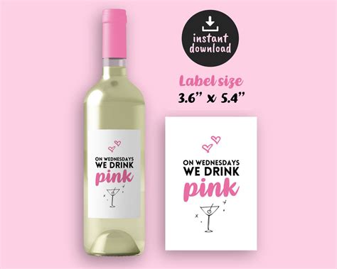 printable mean girls wine bottle labels 6 x wine labels etsy uk