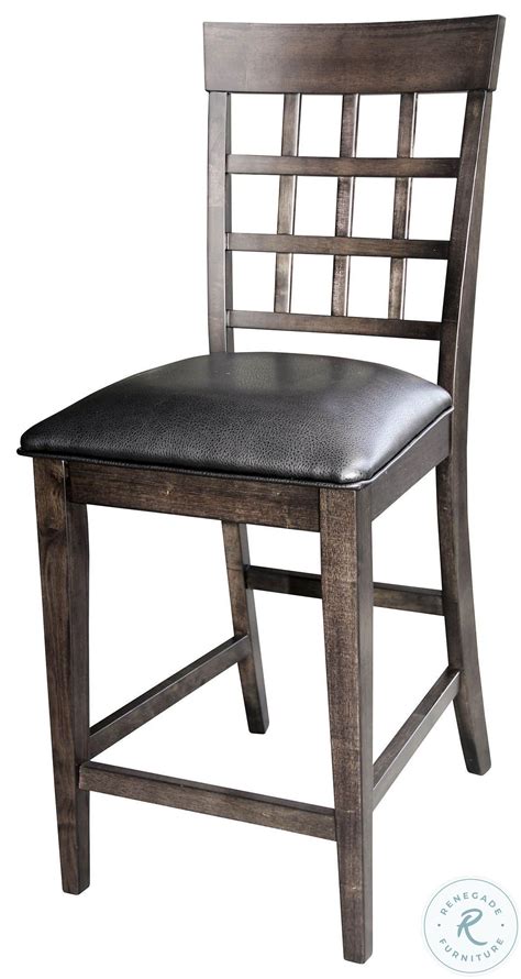 Bristol Point Warm Grey Brown Lattice Back Counter Chair Set Of 2 From