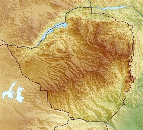 Detailed Relief Map Of Zimbabwe Zimbabwe Africa Mapsland Maps