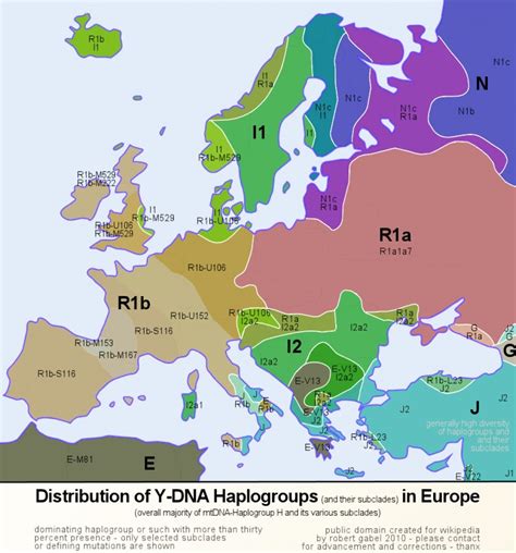 Distribution Of Y Dna Haplogroups In Europe Maps On The Web
