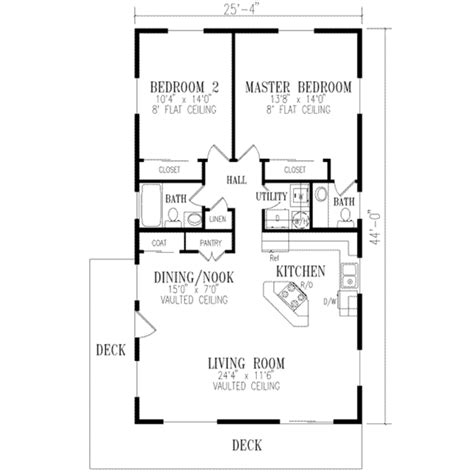 Ranch Style House Plan 2 Beds 15 Baths 1115 Sqft Plan 1 172