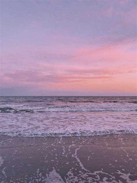 Pink Skies Beach Sunset Wallpaper Sunrise Photography Nature Pastel
