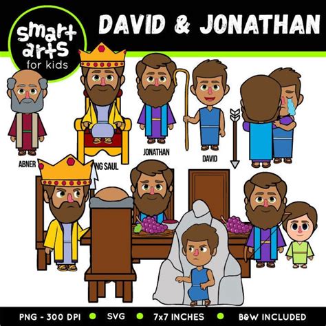 David And Jonathan Clip Art Bible Based Bible Characters Vbs Instant