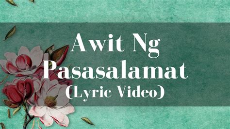 Madelyn Pascua Awit Ng Pasasalamat Lyric Video Youtube Music