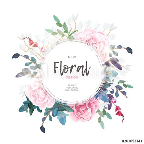 Collections png flower frames and psd flower photo frames, high quality frames with flowers and transparent background, photo frame template, download from our site. Vector round botanical frame with pale pink roses, green ...