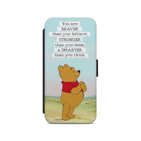 Each case has a raised bumper rim providing protection for the top, bottom and sides of your phone. Winnie The Pooh Quote Disney Leather Wallet Flip Phone Case Cover For iPhone and Samsung Models ...