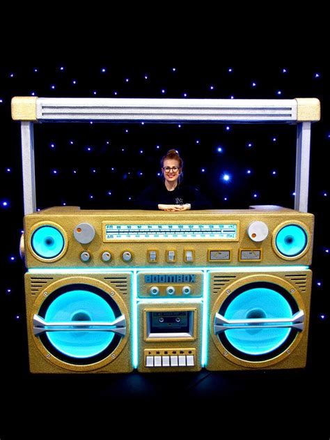 Giant Boombox Prop With Lights Gold Event Prop Hire 90s Theme