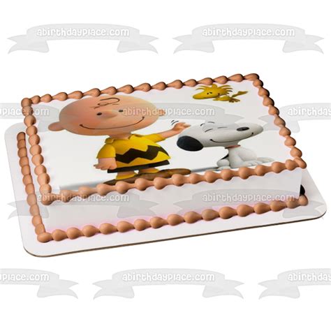 Peanuts Charlie Brown Snoopy Woodstock Edible Cake Topper Image