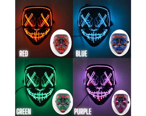 Luminous Led Purge Mask For Halloween And Costume Parties Etsy Singapore