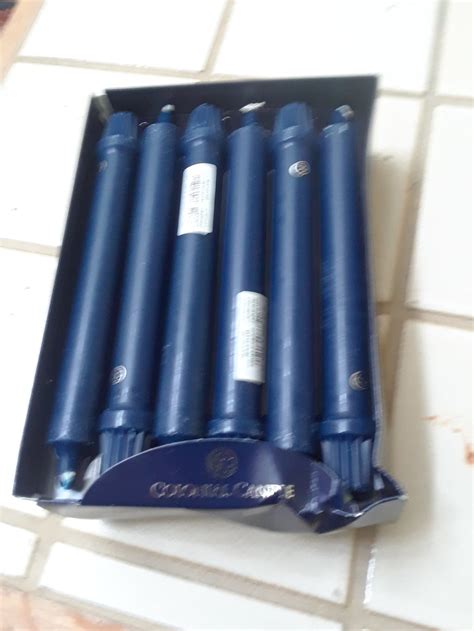 colonial candle classic taper candle unscented 8 in indigo 12 pack