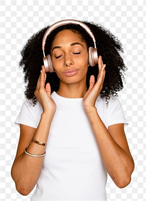 music people listening to music free images mockup headphones beautiful women african png