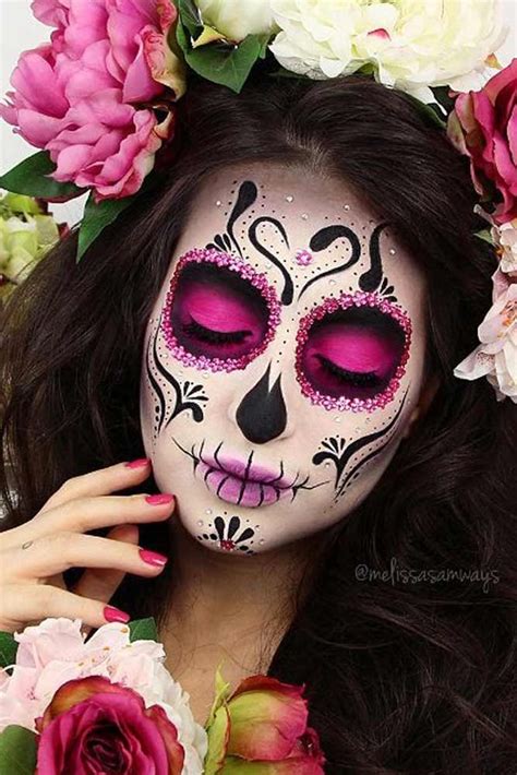 36 Best Sugar Skull Makeup Of This Season Halloween Makeup Looks Skull Makeup Sugar Skull