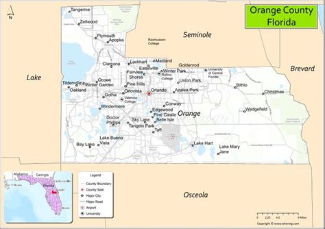 Map Of Orange County Florida Where Is Located Cities Population