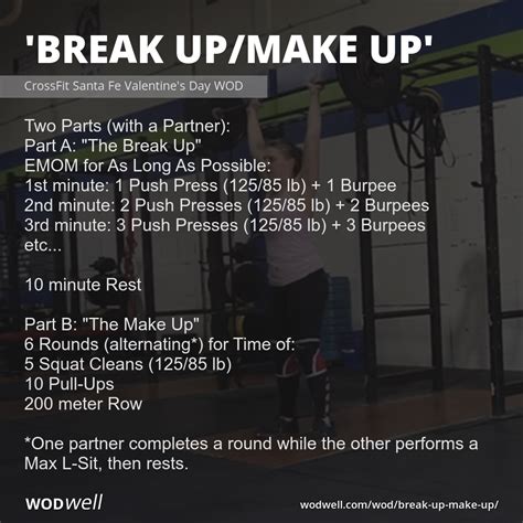 Break Up Make Up Workout CrossFit Santa Fe Valentine S Day WOD WODwell Wod Partner