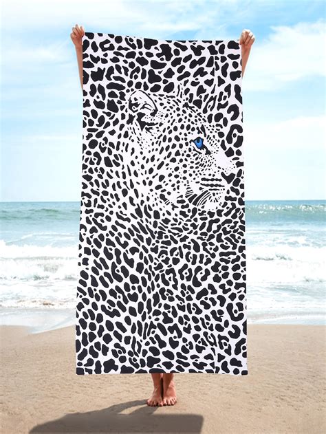 Leopard Print Beach Towel Towels Orcajump
