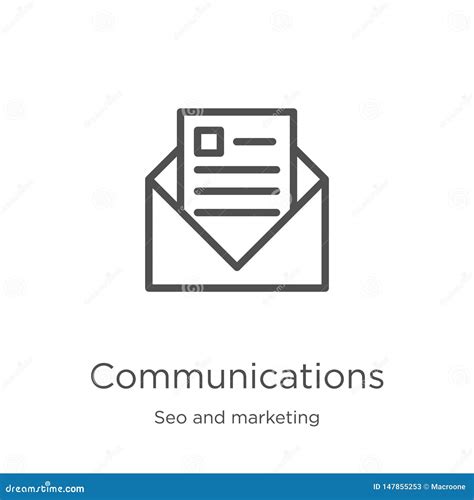 Communications Icon Vector From Seo And Marketing Collection Thin Line