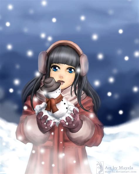 Little Snowman By Maye1a On Deviantart Snowman Christmas Girl Merry