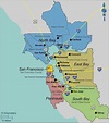 South bay area map - Map of south San Francisco bay area (California - USA)