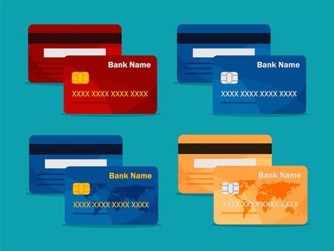 Premium Vector Credit Card Front And Back View Bank Cards Set