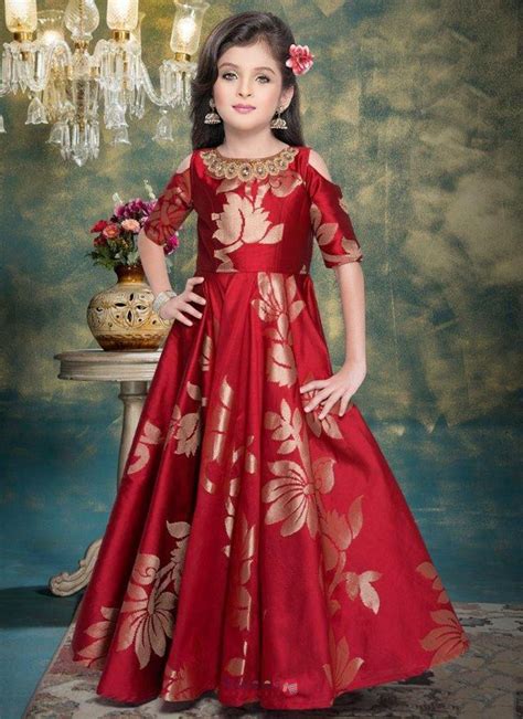 Online Shop Kids Wear Embroidery Kids Gown Wholesale Collection