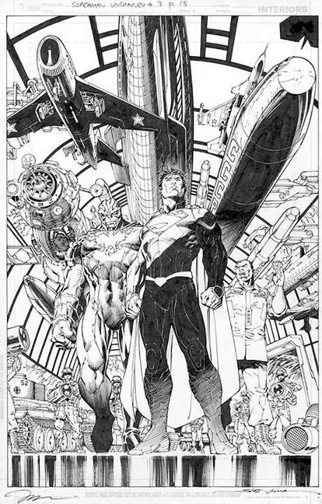 Jim Lee Superman Unchained 3 Page 15 2013 Inks By Scott Williams