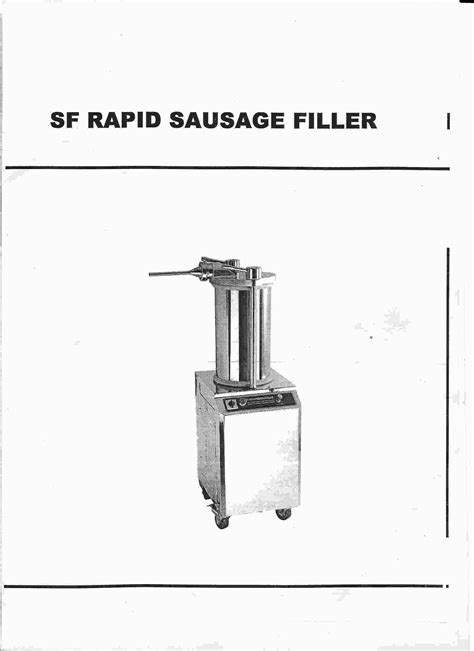Hydraulic Sausage Stuffer Manual