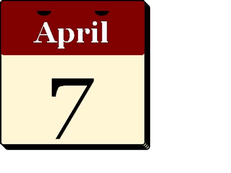 Calendar April 7 Clip Art At Vector Clip Art Online